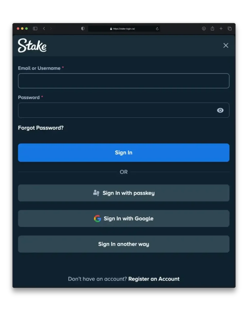 stake login